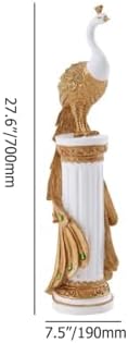 Homary 276 Peacock Statue White Gold Resin Sculpture