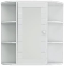 espidoo Wall Mounted Medicine Cabinet with 6 Open Shelves and 3 Adjustable Shelves
