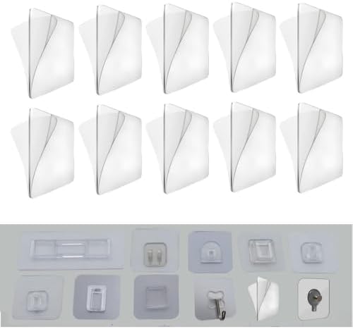 10Pcs Transparent Wall Mount Sticky Pads for Shower Caddy Organizer Hooks