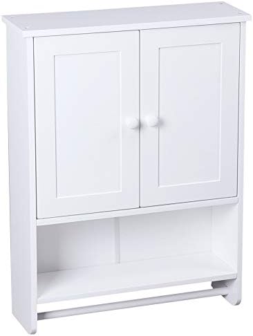 Gharpbik Bathroom Wall Cabinet 2 Door Storage Cabinet White