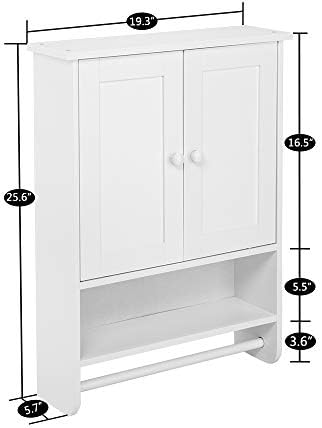Pinikuyiro Bathroom Cabinet with 2 Doors and Adjustable Shelf