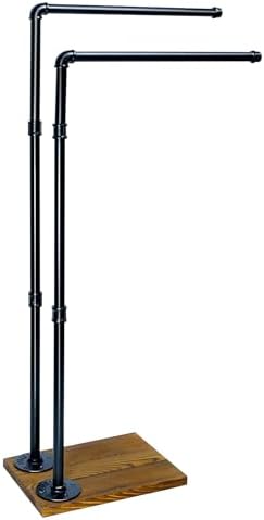 40 Inch 2-Tier Free Standing Towel Rack with Wooden Base