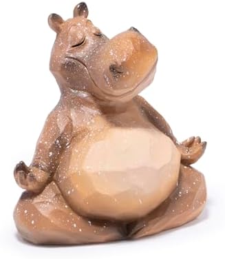 Hodao Yoga Hippo Statue for Home Decor