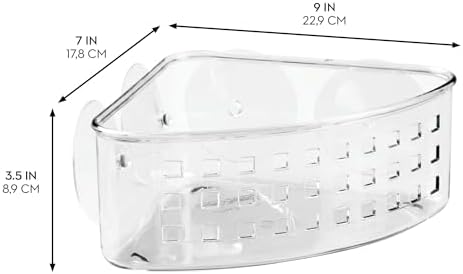 iDesign Corner Shower Basket - Clear Made in USA