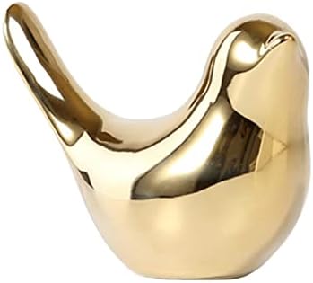Nudsfuii Gold Ceramic Bird Ornament Sculpture