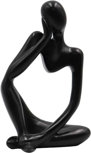 NxInnoX Creative Resin Thinker Art Sculpture Black Left Small