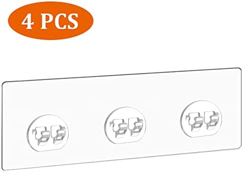 4 Pcs Transparent Shower Caddy Hooks Adhesive Replacement for Wall Shelves