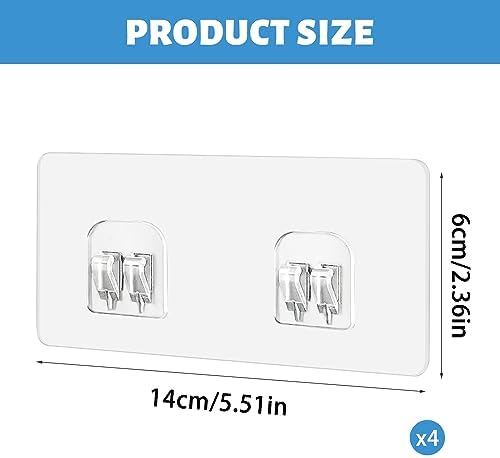 ChrisW 4-Pack Clear Suction Sticker for Bathroom Shelf