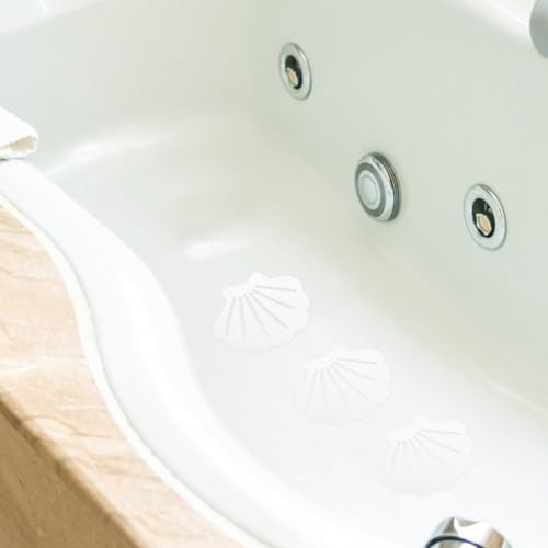 STOBAZA 12pcs Shell Shaped Bathtub Stickers Non-Slip Adhesive Decals