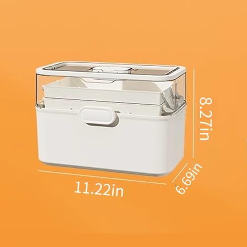 3-Tier Medicine Cabinet with Handle and Clear Lid