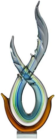 Dale Tiffany AS17012 Art Glass Sculpture Amber Aqua 1