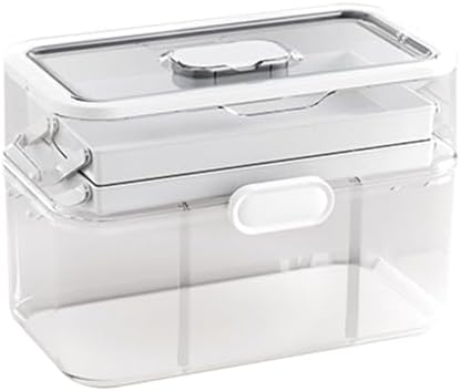 3-Tier Medicine Storage Box with Handle and Detachable Top