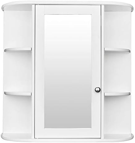 Volowoo Wall Mounted Mirror Cabinet with 3-Tier Storage