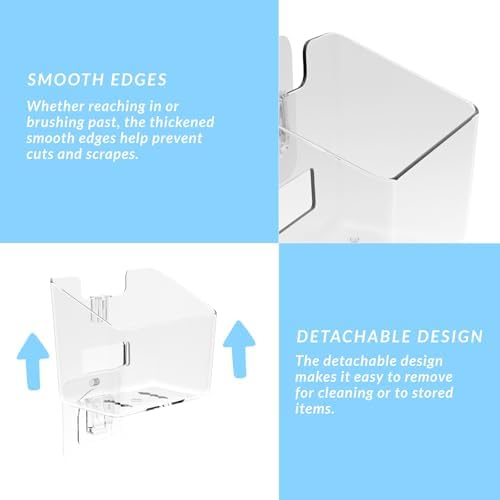 COLINCH Torso Razor Toothbrush Wall Holder Adhesive PET Caddy with Drainage