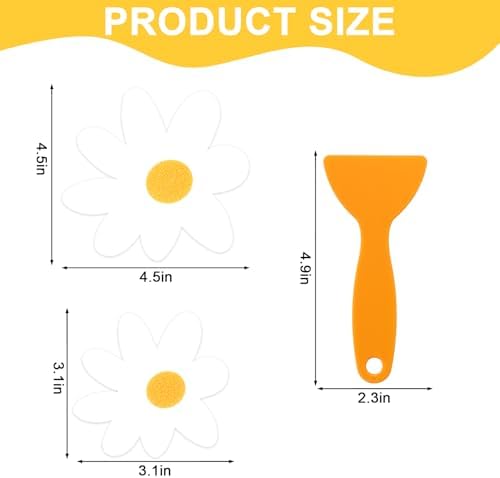 24Pcs White Daisy Non Slip Bathtub Sticker with Scraper 1
