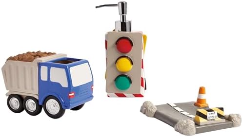 Dream FACTORY Trains and Trucks Bathroom Accessories Set