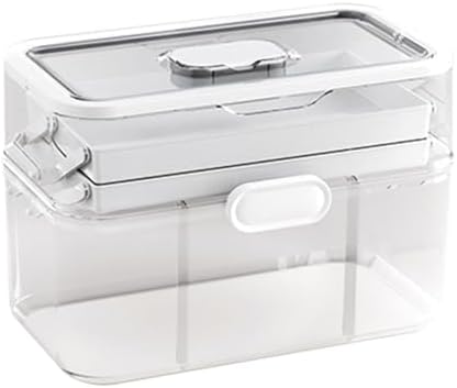 3-Tier Medicine Storage Box with Handle and Detachable Top
