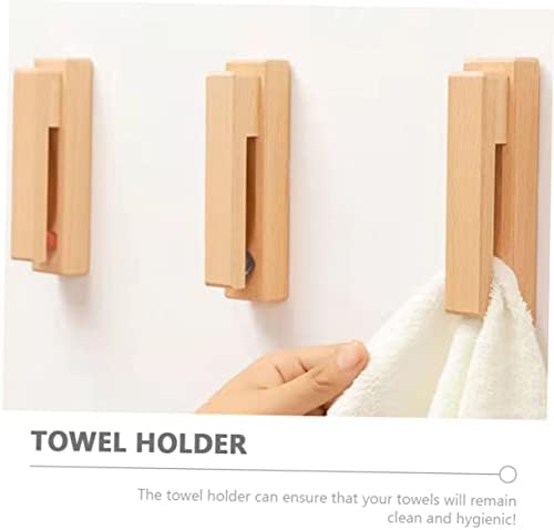 Solid Wood Bathroom Towel Rack Hook For Wall Mount
