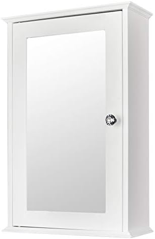 Rpuzonier Wall Mounted Cabinet with Mirror and Adjustable Shelves