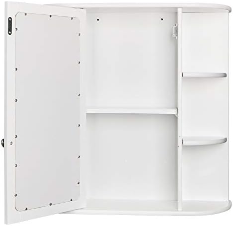 Volowoo Wall Mounted Mirror Cabinet with 3-Tier Storage
