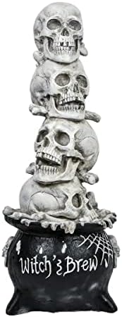 National Tree Company Stacked Skulls Cauldron Table Decoration 38 Inches