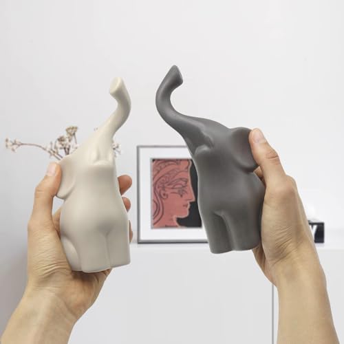 Ceramic Elephant Couple Ornament Set of 2