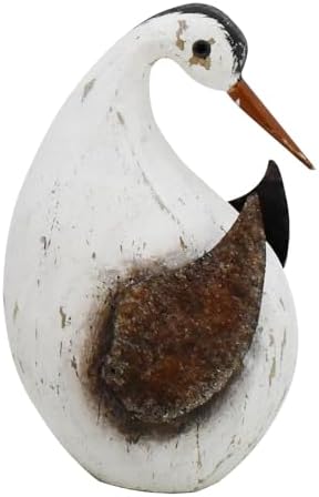 Wooden Seabird Sculpture Nautical Decor Statue