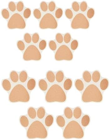 10pcs Nonslip Bathtub Dog Paw Stickers Anti Slip Appliques Brown