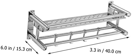 COOLHIYA Toilet Bathroom Storage Rack Non-punch Movable Hook Shampoo Holder