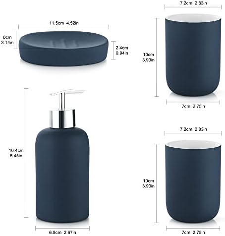 Hoomtaook 4-Piece Ceramic Bathroom Accessory Set 1