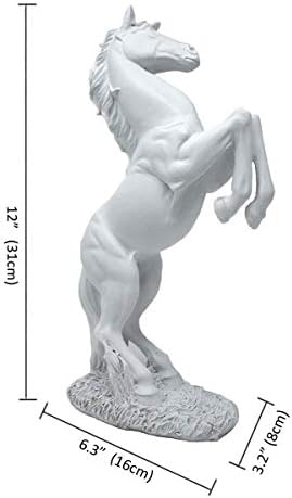 Lependor White Standing Horse Resin Statue Home Decor