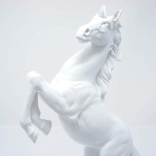 Lependor White Standing Horse Resin Statue Home Decor
