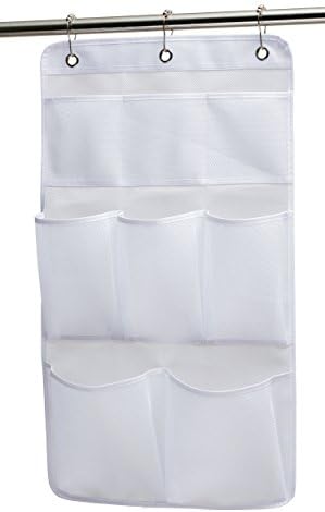 KIMBORA 8-Pocket Mesh Shower Caddy with 3 Rings