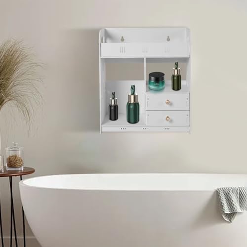 CAIHAOA Bathroom Wall Mount Cabinet with 2 Drawers and 2 Storage Areas