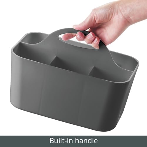 mDesign Dark Gray Shower Caddy with Handle