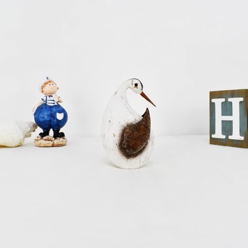 Wooden Seabird Sculpture Nautical Decor Statue