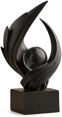 Abstract Art Sculpture Resin Gold Modern White Decor
