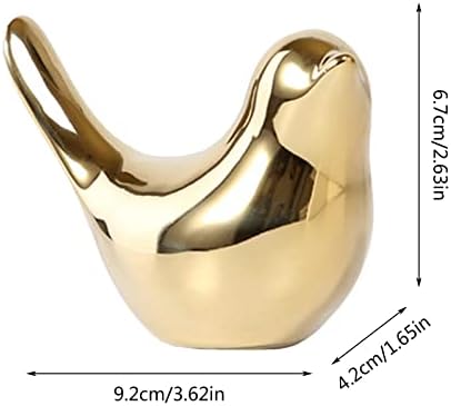 Nudsfuii Gold Ceramic Bird Ornament Sculpture