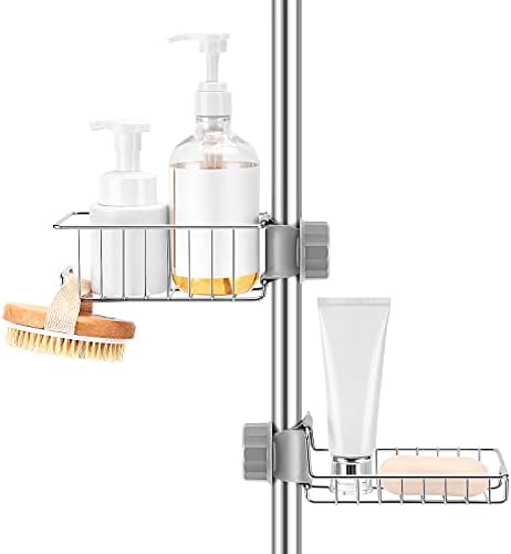 Buoluty Clawfoot Tub Caddy - Stainless Steel Shower Shelves Soap Caddy