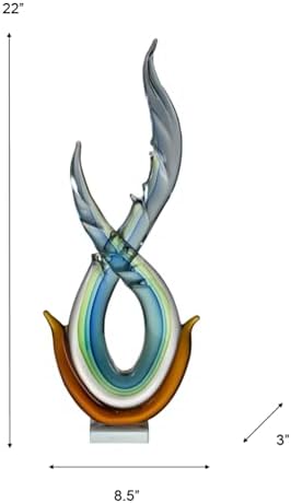 Dale Tiffany AS17012 Art Glass Sculpture Amber Aqua 1
