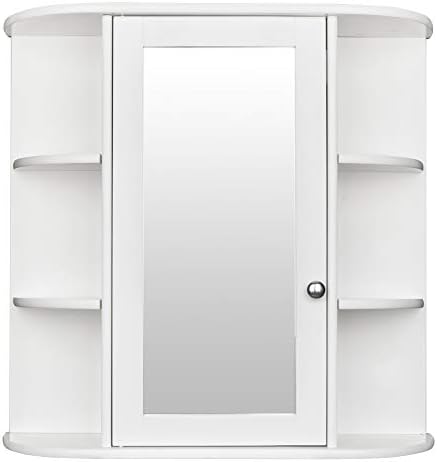 Guangshuohui Wall Cabinet 3-Tier Medicine Cabinet with Mirror and Magnetic Lock