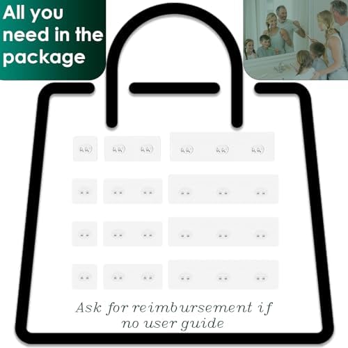 Jovware Upgraded Adhesive Hooks 12 Pack Wall Mount Shower Caddy