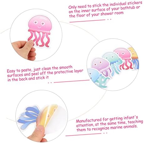 Ciieeo 10pcs Anti Slip Bathtub Stickers with Cartoon Designs