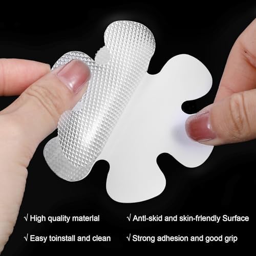 Heclia Transparent Non-Slip Bathtub Stickers 36 Mats Black Scraper