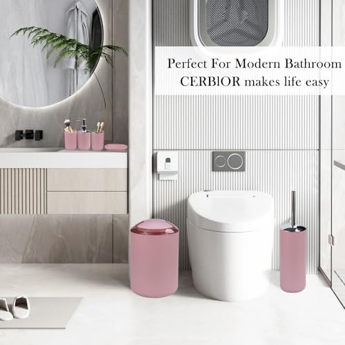 CERBIOR 6-Piece Bathroom Accessory Set Blush Pink 1