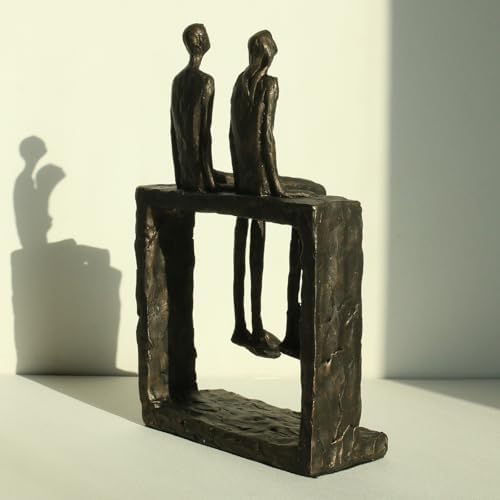 Lukitas Abstract Couple Statue - Bronze Resin Home Decor