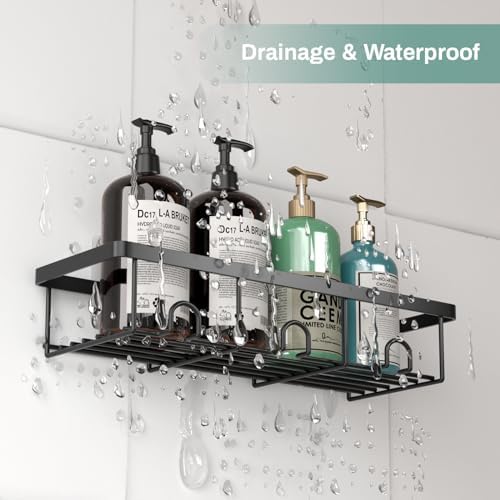 Oasiteege 2 Pack Black Shower Shelves Organizer