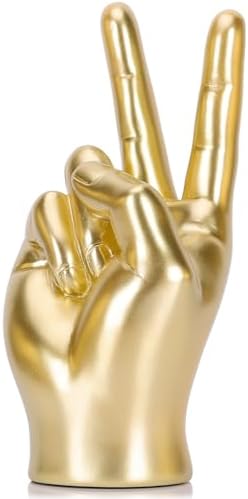 LCCCK Gold Peace Hand Sculpture Decor