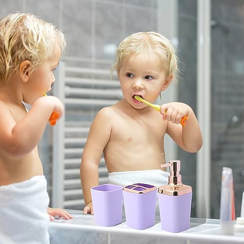 XLHOMO 9-Piece Purple Bathroom Accessories Set