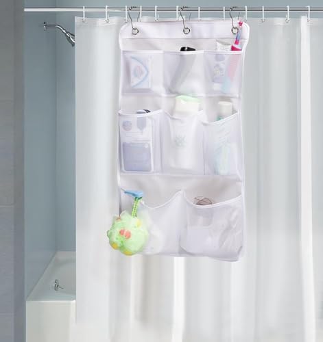 KIMBORA 8-Pocket Mesh Shower Caddy with 3 Rings